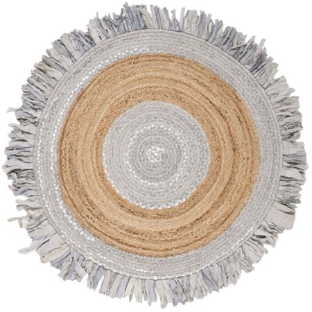 Safavieh Cape Cod Coastal Round Hand Woven RugsLight Grey & Natural 5 x 5 ft. CAP701F-5R